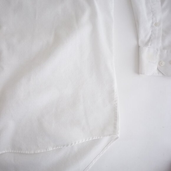 Vtg Givenchy White Cross Pattern Cotton Blend Button Down Dress Shirt 15.5 32/33 - Picture 5 of 11